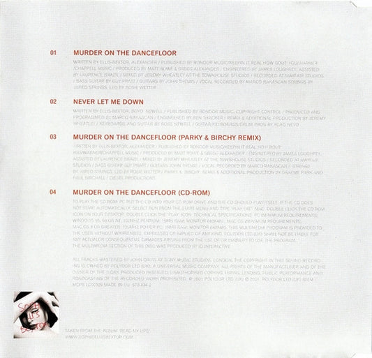 Sophie Ellis-Bextor : Murder On The Dancefloor (CD, Single, Enh)