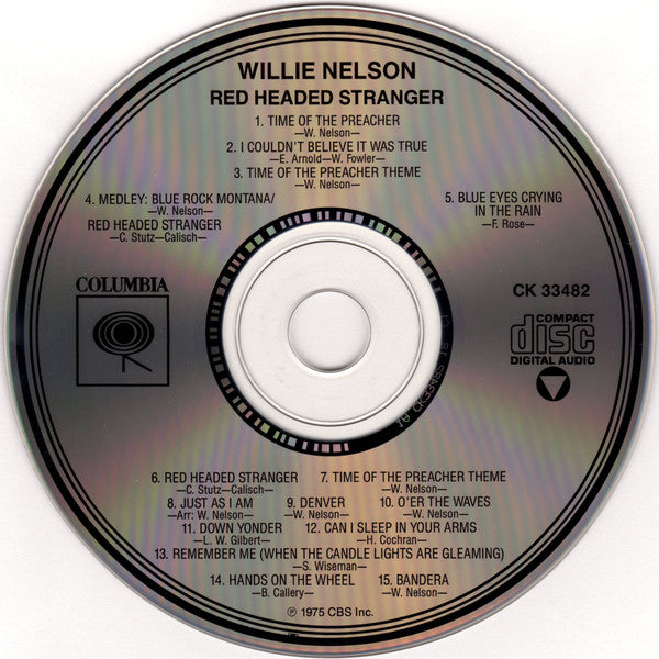 Willie Nelson : Red Headed Stranger (CD, Album, RE)