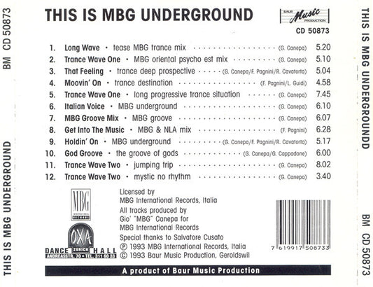 MBG : This Is MBG Underground (CD)