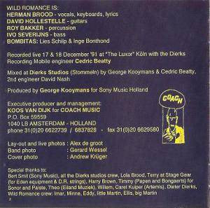 Herman Brood & His Wild Romance : Saturday Night Live! (CD, Album, Liv)