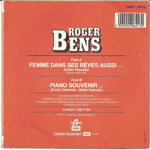 Roger Bens : Femme Dans Ses Rêves Aussi (7", Single)