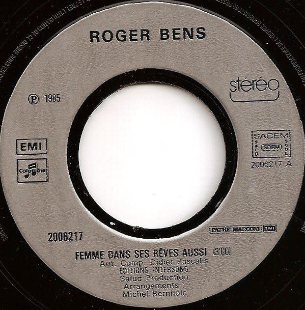 Roger Bens : Femme Dans Ses Rêves Aussi (7", Single)