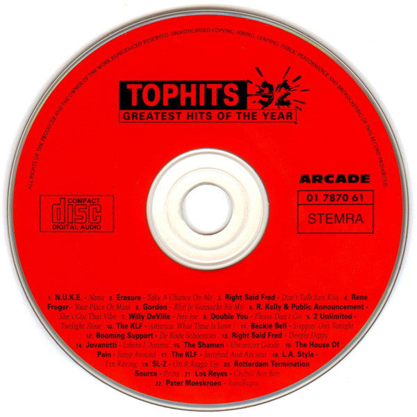 Various : Tophits '92 - Greatest Hits Of The Year (CD, Comp)