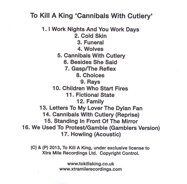 To Kill A King : Cannibals With Cutlery (CD, Album, Promo)