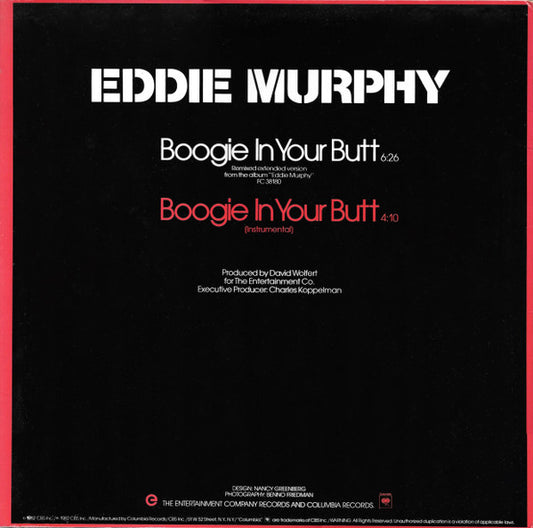 Eddie Murphy : Boogie In Your Butt (12", Single)