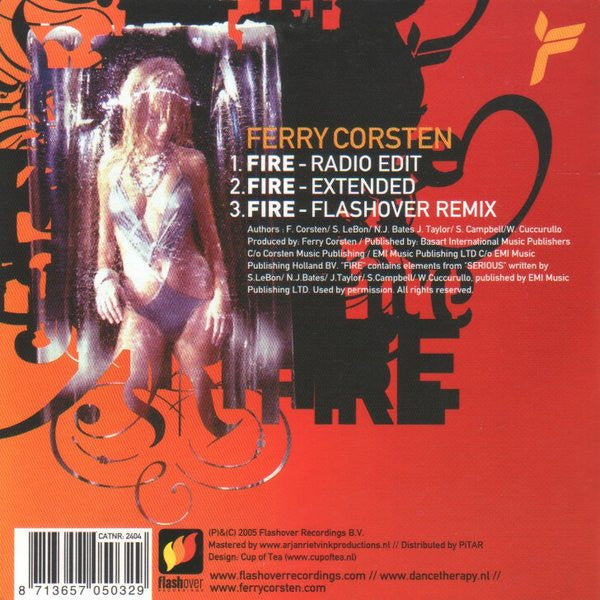 Ferry Corsten : Fire (CD, Single)
