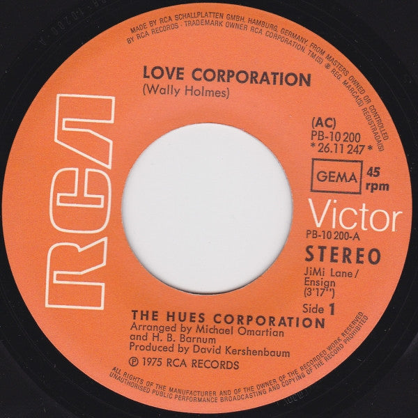 The Hues Corporation : Love Corporation (7", Single)