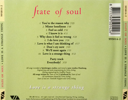 State Of Soul (2) : Love Is A Strange Thing (CD, Album)