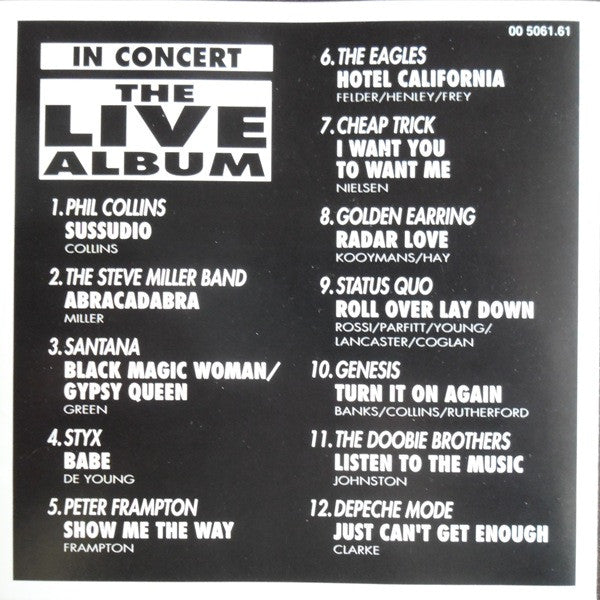 Various : In Concert - The Live Album Volume 1 (CD, Comp)