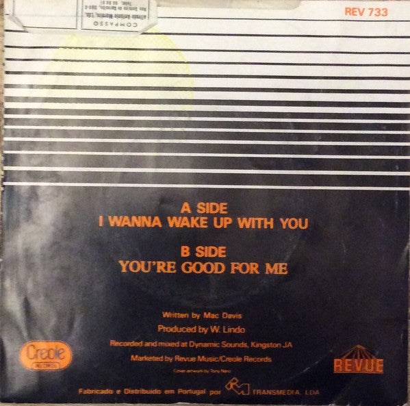 Boris Gardiner : I Want To Wake Up With You (7", Single)
