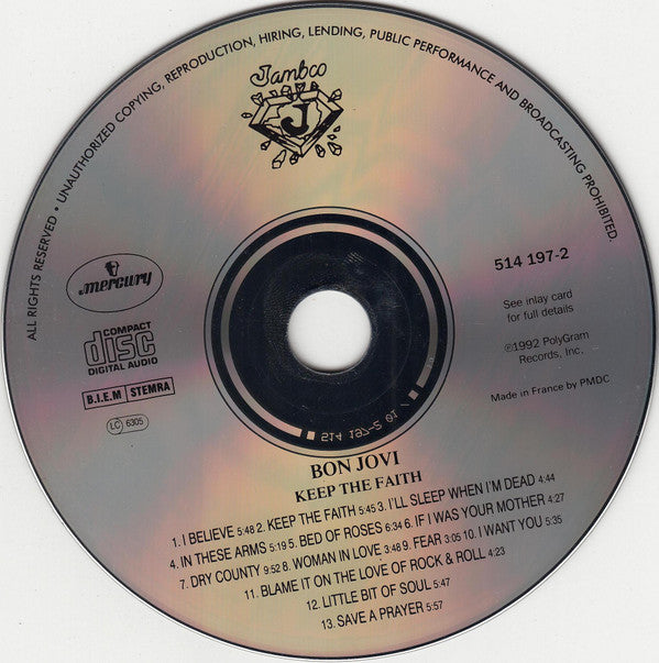 Bon Jovi : Keep The Faith (CD, Album, RE, PMD)