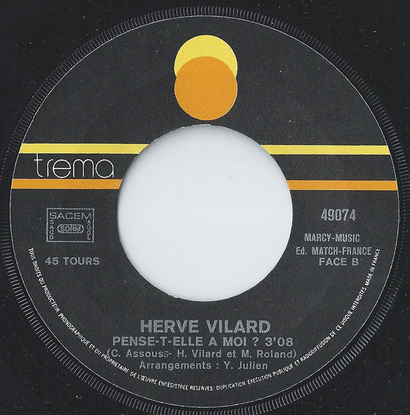 Hervé Vilard : Amoureux D'un Soir (7", Single)
