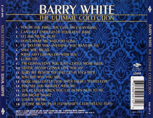 Barry White : The Ultimate Collection (CD, Comp)