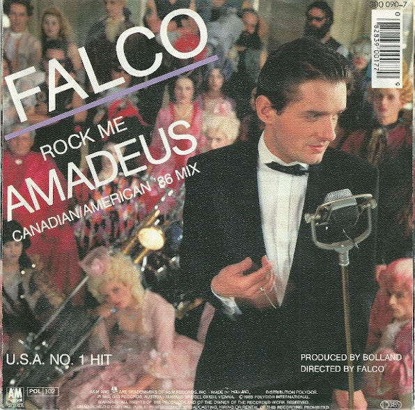 Falco : Rock Me Amadeus (Canadian/American '86 Mix) (7", Single)