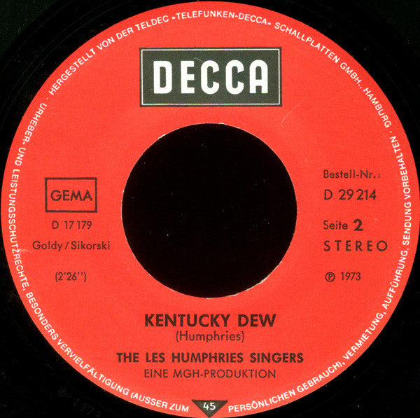 Les Humphries Singers : Carnival · Kentucky Dew (7", Single)