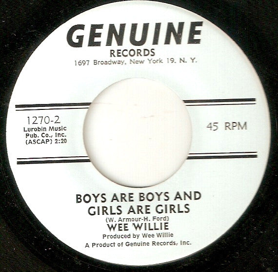 Wee Willie : Dedicated To Mom & Dad (7", Single)