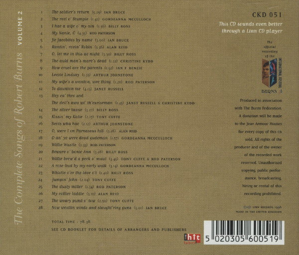Various : The Complete Songs Of Robert Burns, Volume 2 (CD, Album)