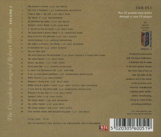 Various : The Complete Songs Of Robert Burns, Volume 2 (CD, Album)