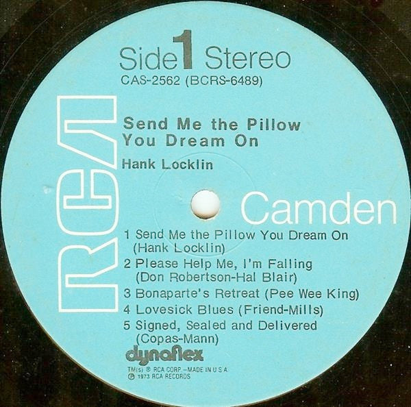 Hank Locklin : Send Me The Pillow You Dream On (LP, Album, Dyn)