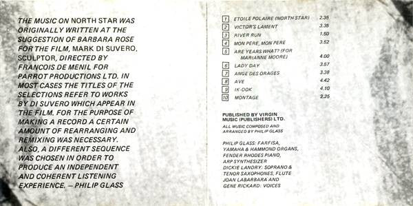 Philip Glass : North Star (CD, Album, RE)