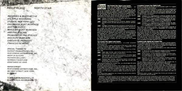 Philip Glass : North Star (CD, Album, RE)