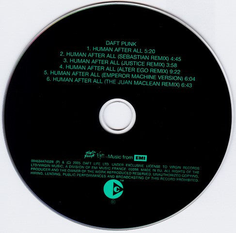 Daft Punk : Human After All (CD, Maxi, Copy Prot., MP)