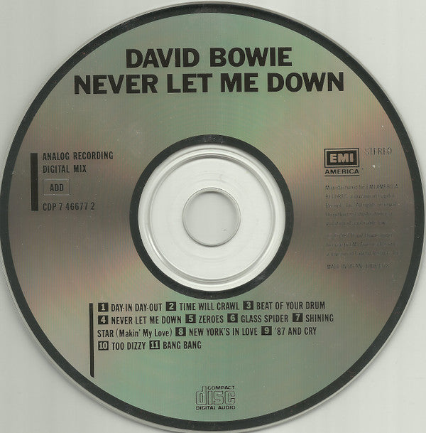 David Bowie : Never Let Me Down (CD, Album)