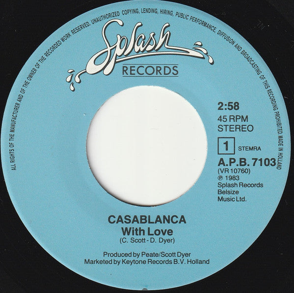 Casablanca (10) : With Love (7", Single)