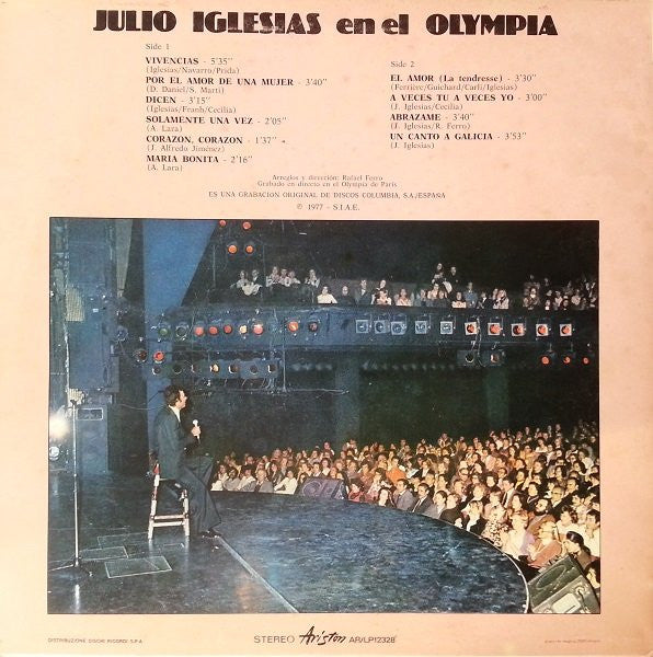 Julio Iglesias : Olympia 1° Parte (LP, Album)