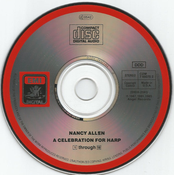 Nancy Allen (2), Johann Sebastian Bach, Domenico Scarlatti, Jean-Baptiste Loeillet, Ottorino Respighi, Sergei Prokofiev : A Celebration For Harp (CD)
