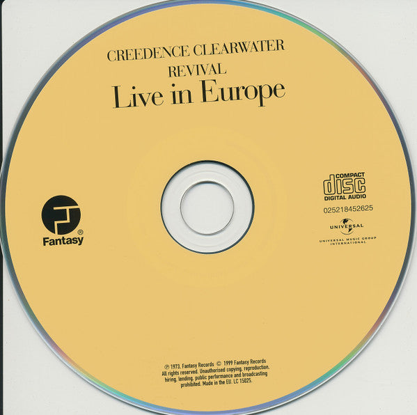 Creedence Clearwater Revival : Live In Europe (CD, Album, RE, RM)