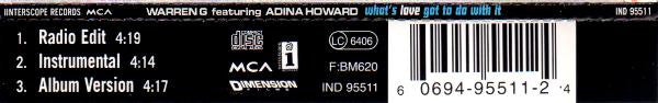 Warren G Featuring Adina Howard : What's Love Got To Do With It (CD, Maxi)
