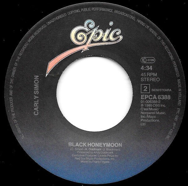 Carly Simon : Tired Of Being Blonde (7", Single)
