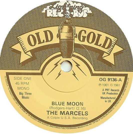 The Marcels : Blue Moon (7", Single, Mono, RE)