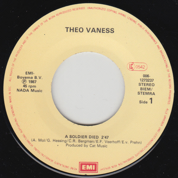 Theo Vaness : A Soldier Died (7")