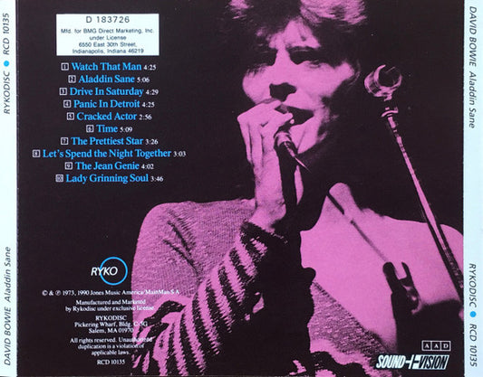 David Bowie : Aladdin Sane (CD, Album, Club, RE, RM)