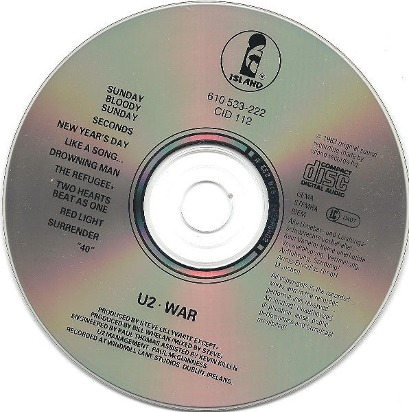 U2 : War (CD, Album, RE)