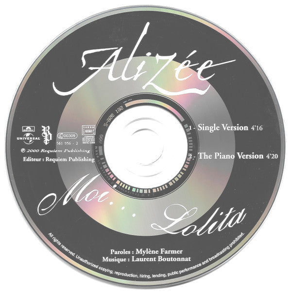 Alizée : Moi… Lolita (CD, Single, Mat)