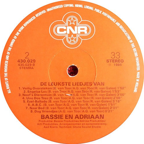 Bassie & Adriaan : De Leukste Liedjes Van Bassie En Adriaan (LP, Album)