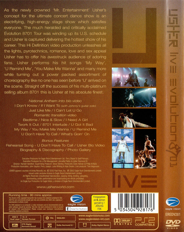 Usher : Live Evolution 8701 (DVD-V, PAL, Ama)