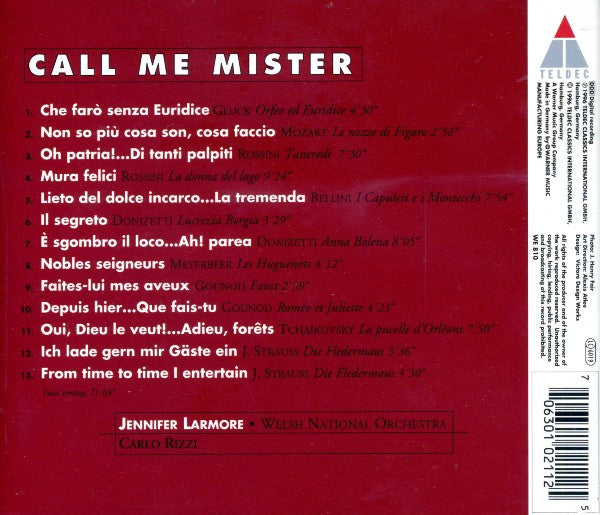 Jennifer Larmore : Call Me Mister (CD)
