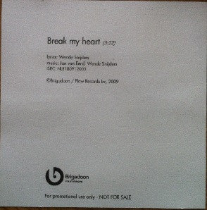 Wende Snijders : Break My Heart (CDr, Single, Promo)