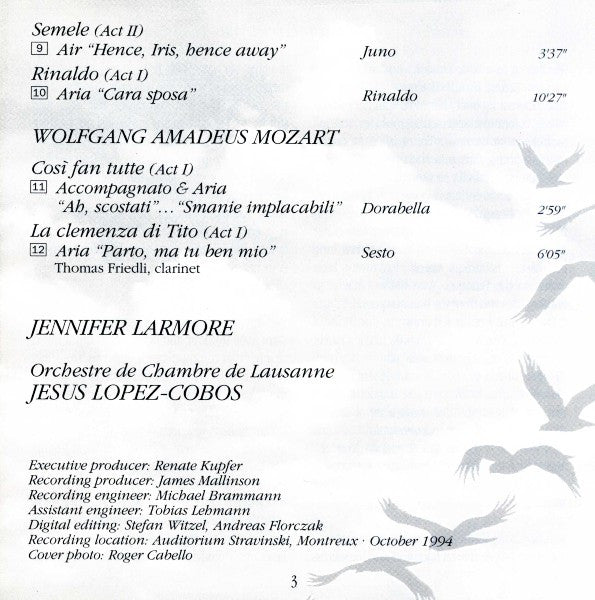 Jennifer Larmore : Where Shall I Fly (Handel & Mozart Arias) (CD)