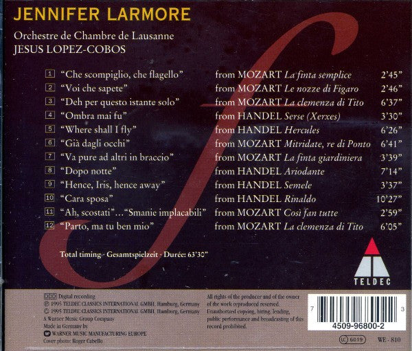 Jennifer Larmore : Where Shall I Fly (Handel & Mozart Arias) (CD)