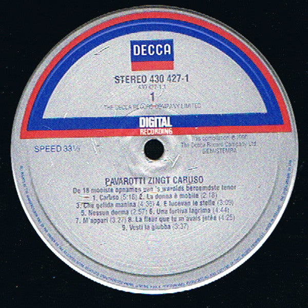 Luciano Pavarotti : Pavarotti Zingt Caruso (LP, Comp, RM)