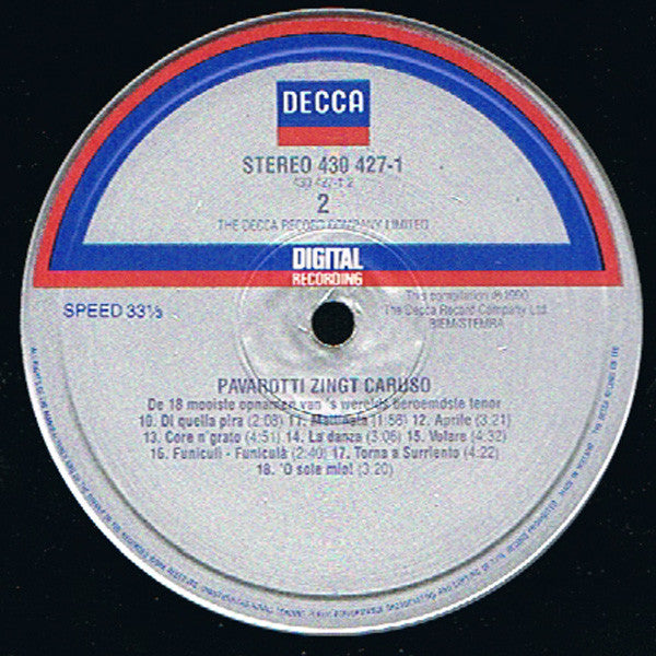 Luciano Pavarotti : Pavarotti Zingt Caruso (LP, Comp, RM)