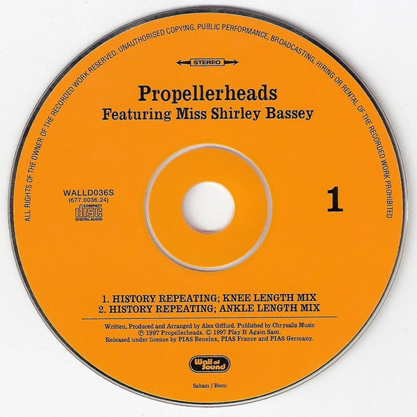 Propellerheads Featuring Shirley Bassey : History Repeating (CD, Single)
