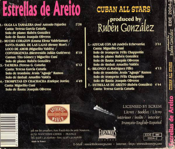 Estrellas De Areito Produced By Rubén González : Cuban All Stars (CD, Comp)