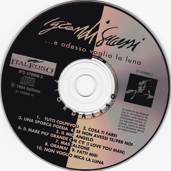Fiordaliso : I Grandi Successi (...E Adesso Voglio La Luna) (CD, Album)