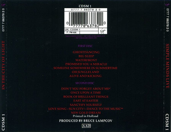 Simple Minds : Live In The City Of Light (2xCD, Album, RE)